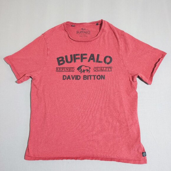 Buffalo David Bitton T-shirt men's size XXL Salmon Pink short sleeve cotton - Picture 1 of 7